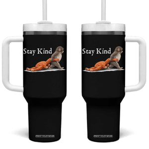 Punch Monkey Viral Trend Tumbler With Handle Stay Kind TS14 One Size: 40 oz Black Print Your Wear