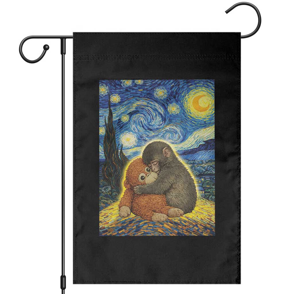 Punch Monkey Starry Night Viral Trend Garden Flag TS14 Black Print Your Wear