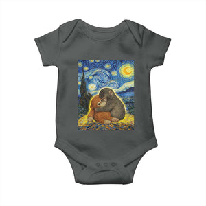 Punch Monkey Starry Night Viral Trend Baby Onesie TS14 Dark Heather Print Your Wear
