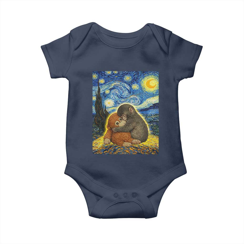 Punch Monkey Starry Night Viral Trend Baby Onesie TS14 Navy Print Your Wear