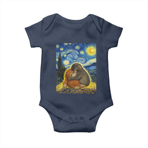 Punch Monkey Starry Night Viral Trend Baby Onesie TS14 Navy Print Your Wear