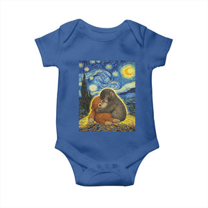 Punch Monkey Starry Night Viral Trend Baby Onesie TS14 Royal Blue Print Your Wear