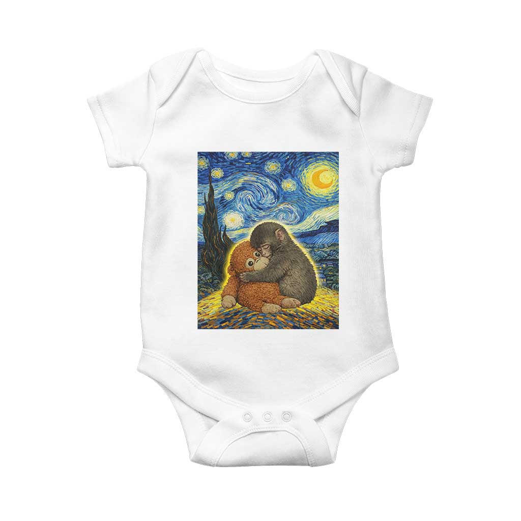 Punch Monkey Starry Night Viral Trend Baby Onesie TS14 White Print Your Wear
