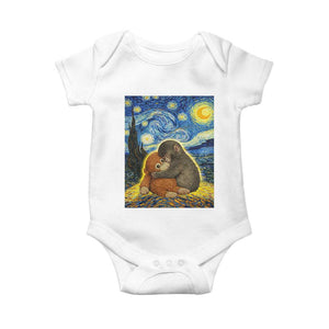 Punch Monkey Starry Night Viral Trend Baby Onesie TS14 White Print Your Wear