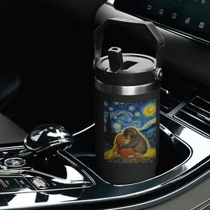 Punch Monkey Starry Night Viral Trend Flip Straw Tumbler TS14 Print Your Wear