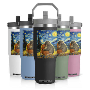 Punch Monkey Starry Night Viral Trend Flip Straw Tumbler TS14 Print Your Wear