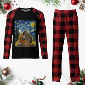 Punch Monkey Starry Night Viral Trend Plaid Pajama Set TS14 Buffalo Plaid Print Your Wear