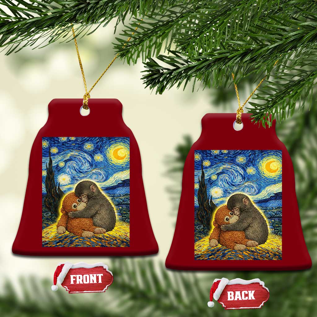 Punch Monkey Starry Night Viral Trend Ceramic Ornament TS14 Print Your Wear