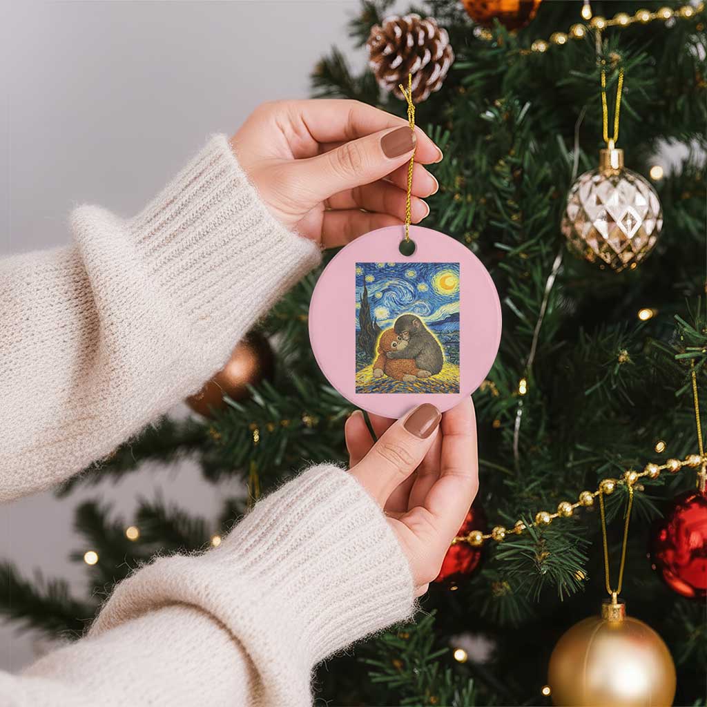 Punch Monkey Starry Night Viral Trend Ceramic Ornament TS14 1pc Light Pink Print Your Wear