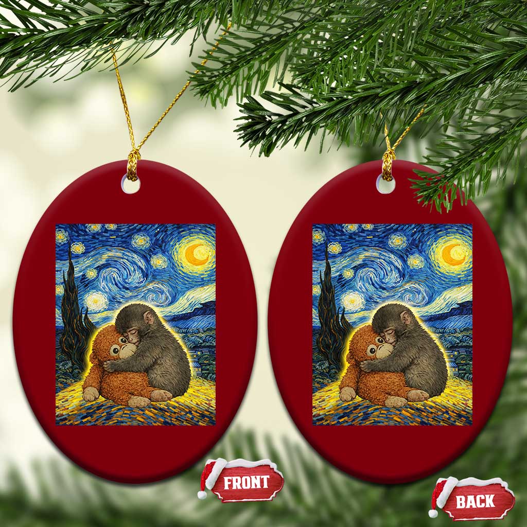 Punch Monkey Starry Night Viral Trend Ceramic Ornament TS14 Print Your Wear