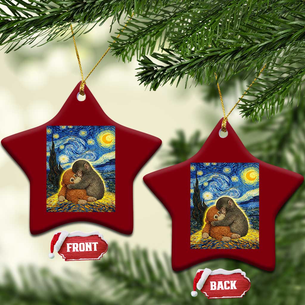 Punch Monkey Starry Night Viral Trend Ceramic Ornament TS14 Print Your Wear