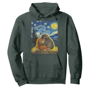 Punch Monkey Starry Night Viral Trend Hoodie TS14 Dark Forest Green Print Your Wear