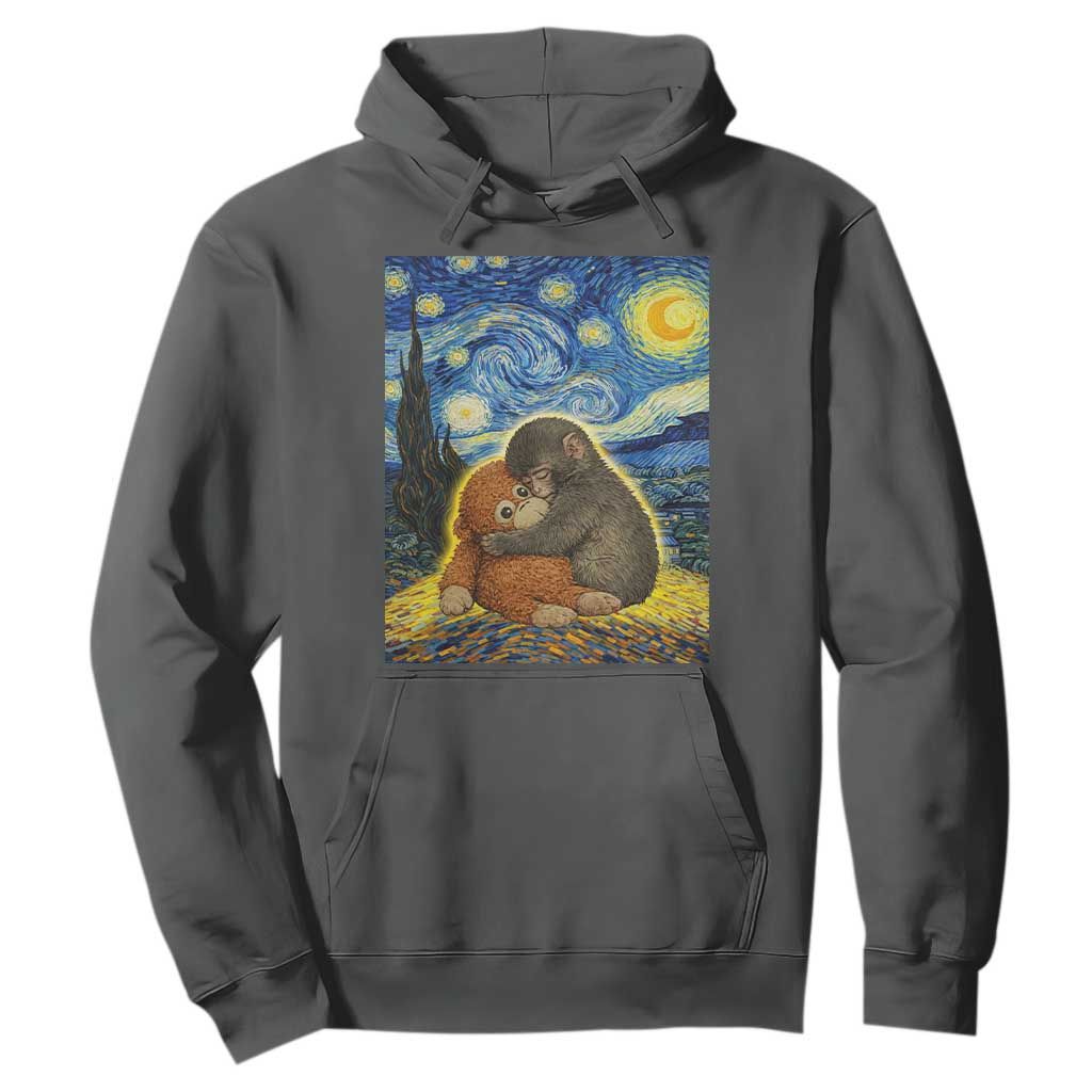 Punch Monkey Starry Night Viral Trend Hoodie TS14 Dark Heather Print Your Wear