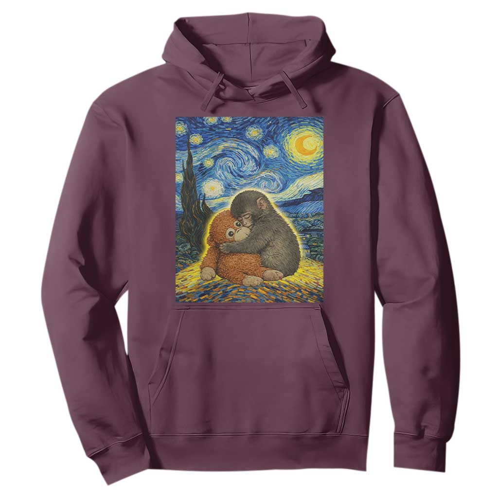Punch Monkey Starry Night Viral Trend Hoodie TS14 Maroon Print Your Wear