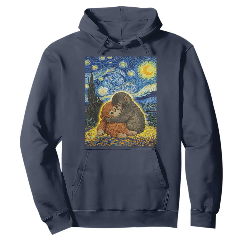 Punch Monkey Starry Night Viral Trend Hoodie TS14 Navy Print Your Wear