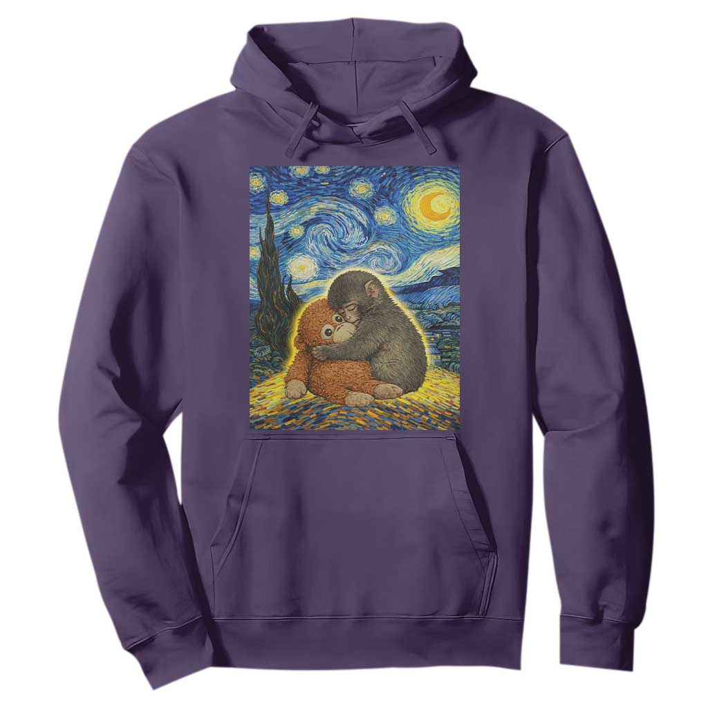 Punch Monkey Starry Night Viral Trend Hoodie TS14 Purple Print Your Wear