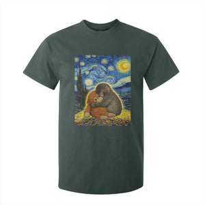 Punch Monkey Starry Night Viral Trend T Shirt For Kid TS14 Dark Forest Green Print Your Wear
