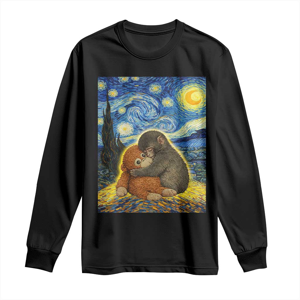 Punch Monkey Starry Night Viral Trend Long Sleeve Shirt TS14 Black Print Your Wear