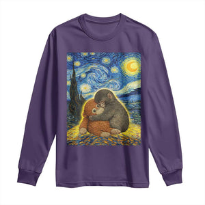 Punch Monkey Starry Night Viral Trend Long Sleeve Shirt TS14 Purple Print Your Wear