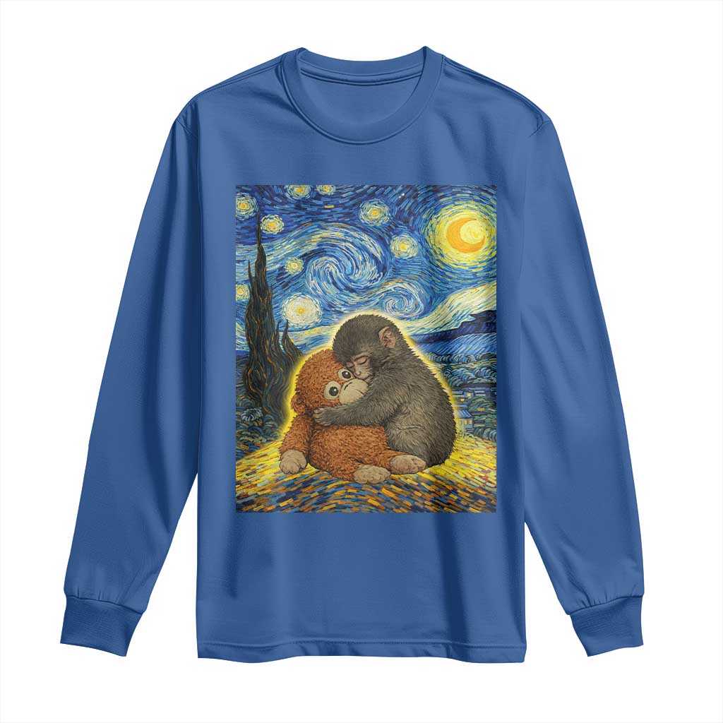 Punch Monkey Starry Night Viral Trend Long Sleeve Shirt TS14 Royal Blue Print Your Wear