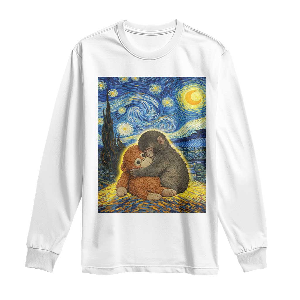 Punch Monkey Starry Night Viral Trend Long Sleeve Shirt TS14 White Print Your Wear