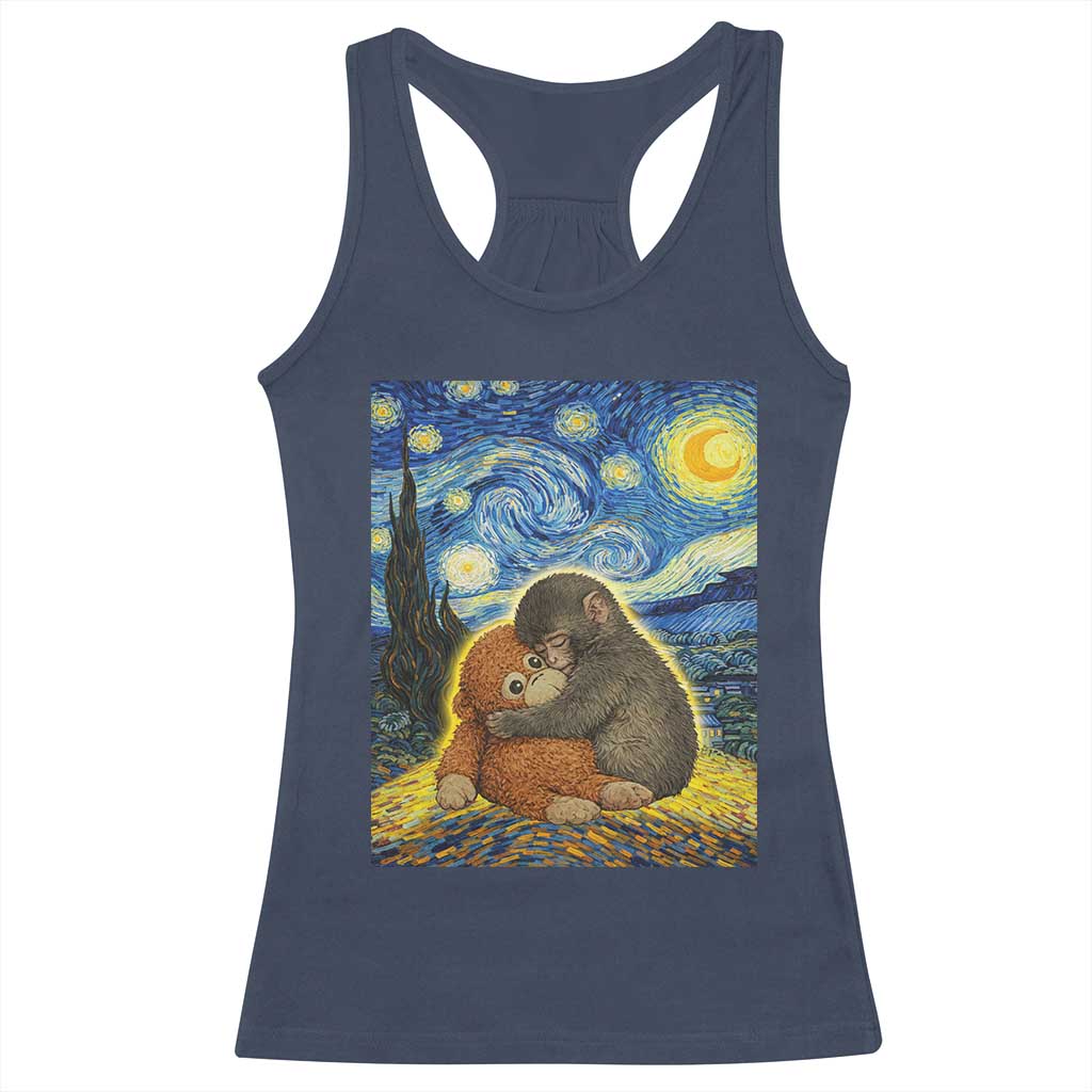 Punch Monkey Starry Night Viral Trend Racerback Tank Top TS14 Navy Print Your Wear
