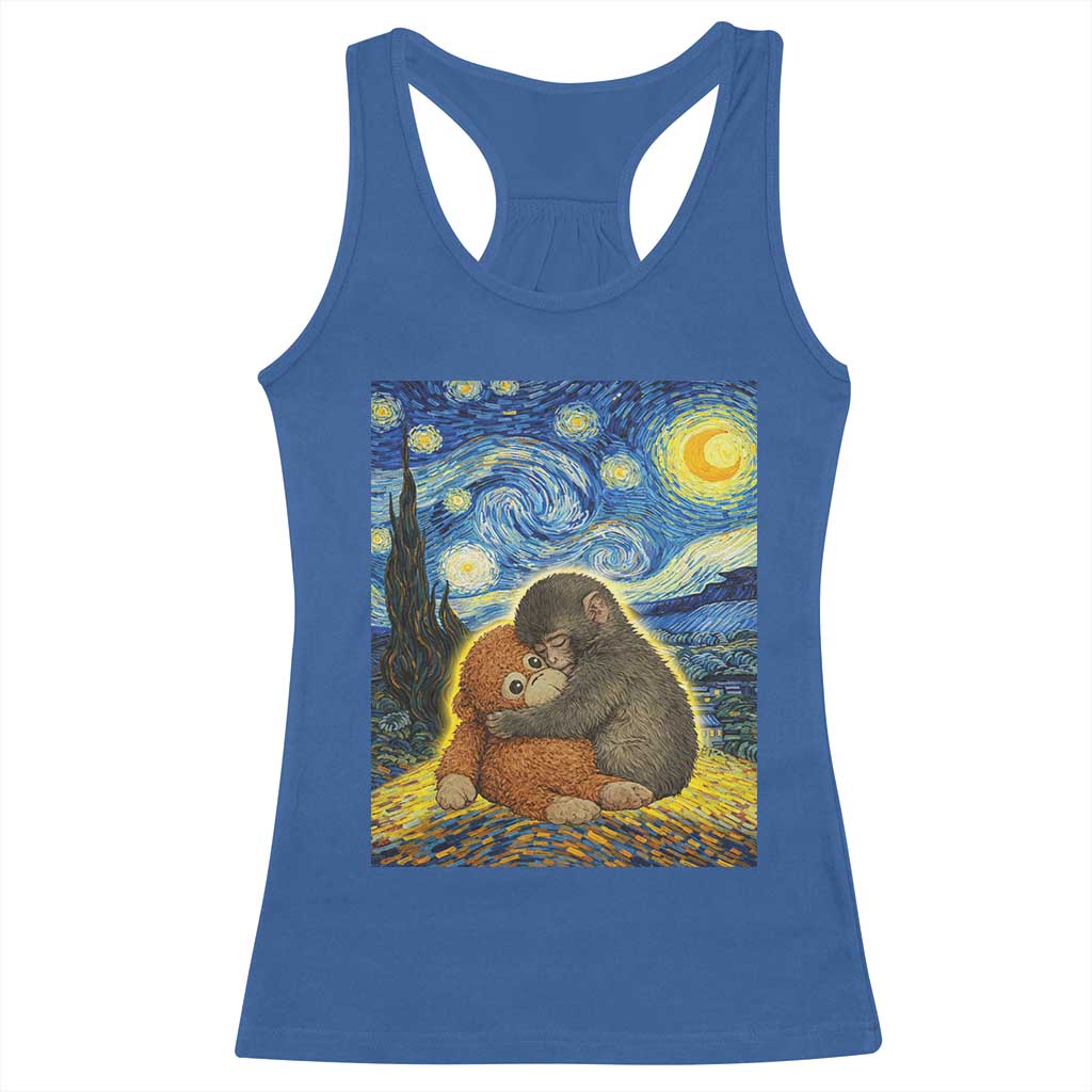 Punch Monkey Starry Night Viral Trend Racerback Tank Top TS14 Royal Blue Print Your Wear