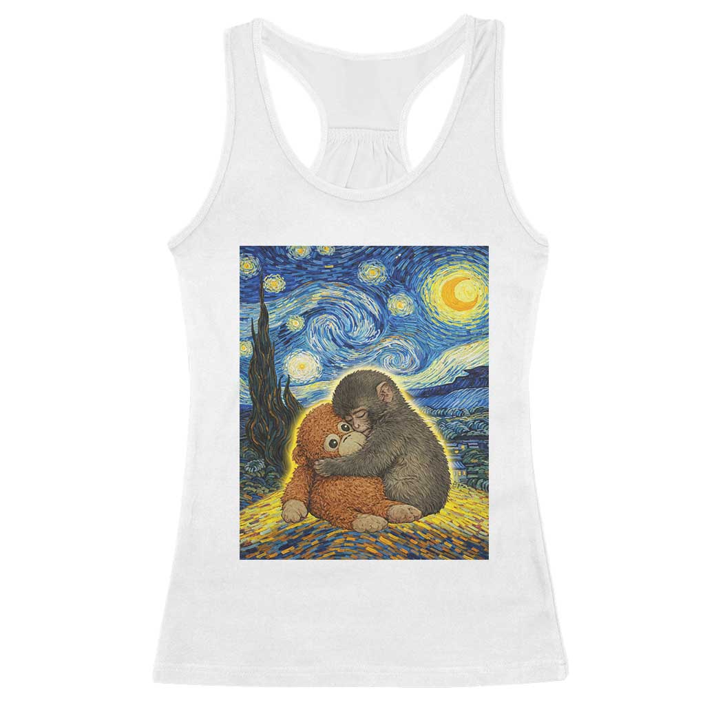 Punch Monkey Starry Night Viral Trend Racerback Tank Top TS14 White Print Your Wear