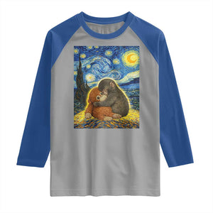 Punch Monkey Starry Night Viral Trend Raglan Shirt TS14 Sport Gray Royal Print Your Wear