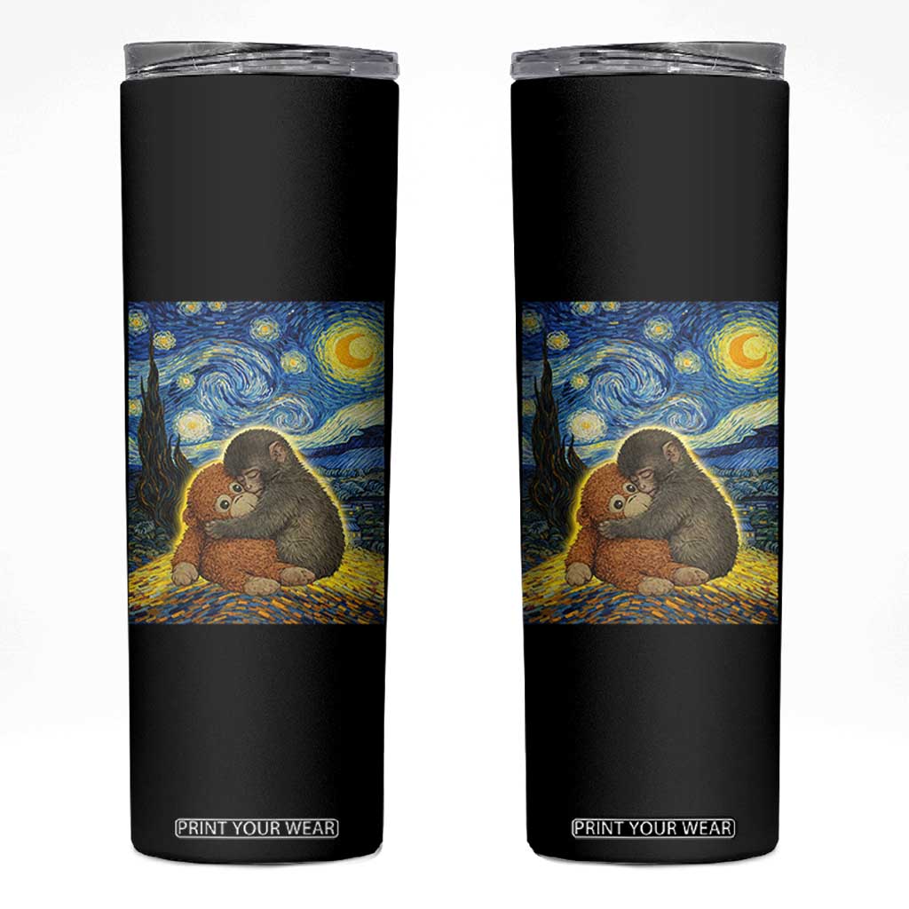 Punch Monkey Starry Night Viral Trend Skinny Tumbler TS14 Black Print Your Wear