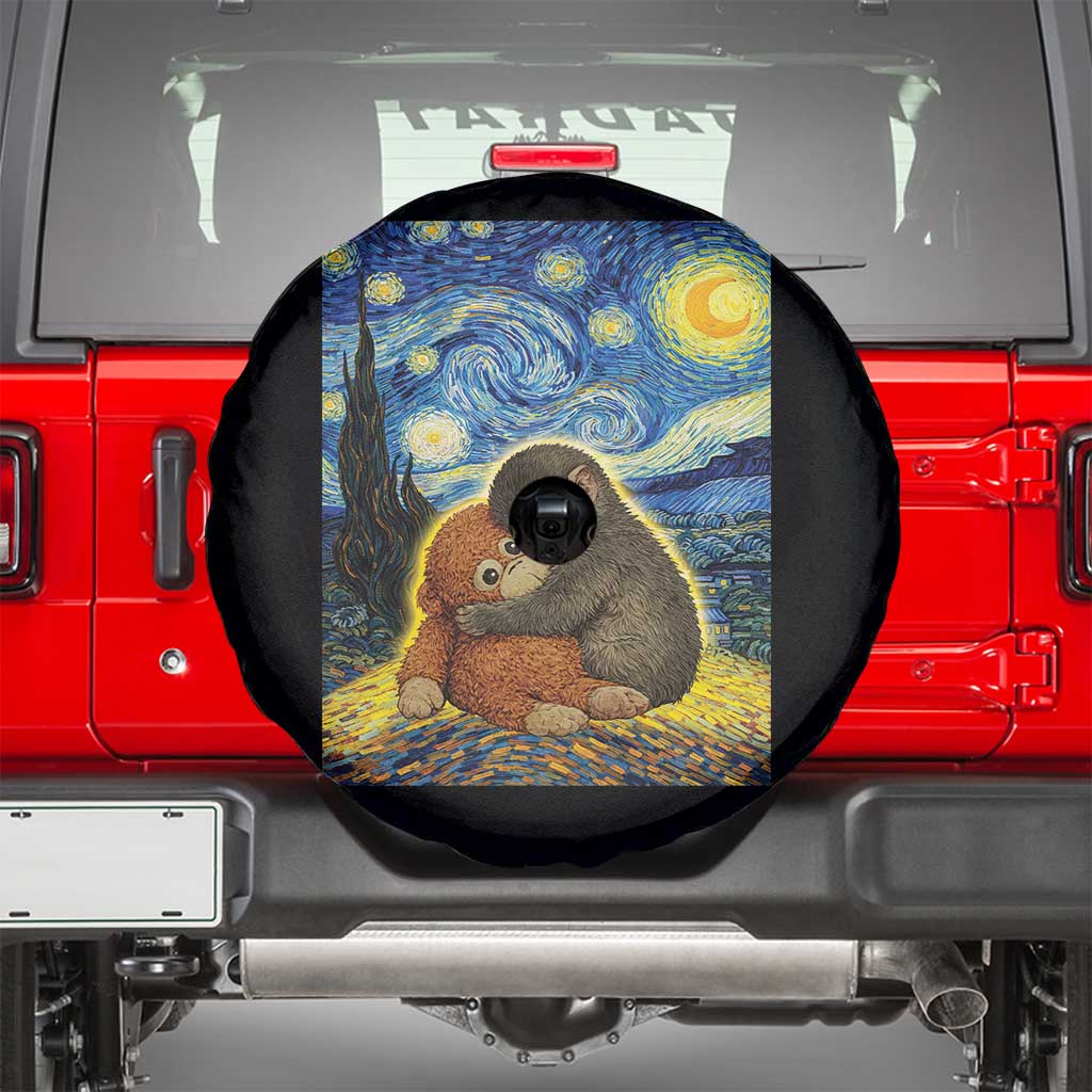 Punch Monkey Starry Night Viral Trend Spare Tire Cover TS14 Black Print Your Wear