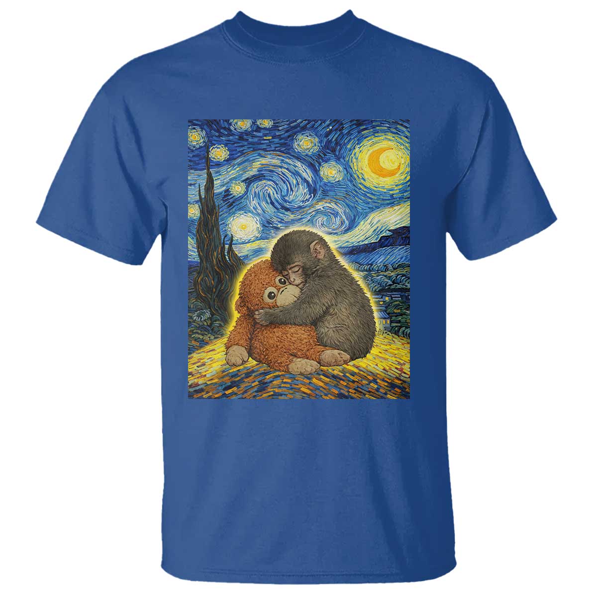 Punch Monkey Starry Night Viral Trend T Shirt TS14 Royal Blue Print Your Wear