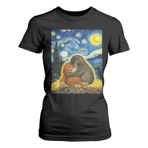 Punch Monkey Starry Night Viral Trend T Shirt For Women TS14 Black Print Your Wear