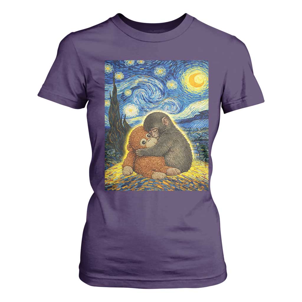 Punch Monkey Starry Night Viral Trend T Shirt For Women TS14 Purple Print Your Wear