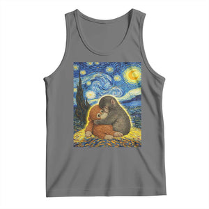 Punch Monkey Starry Night Viral Trend Tank Top TS14 Black Heather Print Your Wear