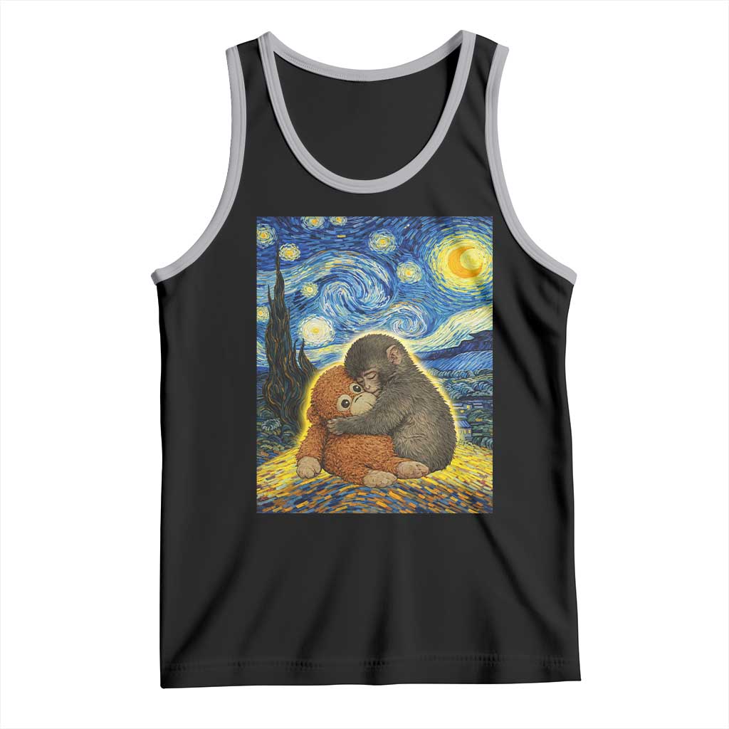 Punch Monkey Starry Night Viral Trend Tank Top TS14 Black Athletic Heather Print Your Wear