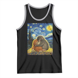 Punch Monkey Starry Night Viral Trend Tank Top TS14 Black Athletic Heather Print Your Wear