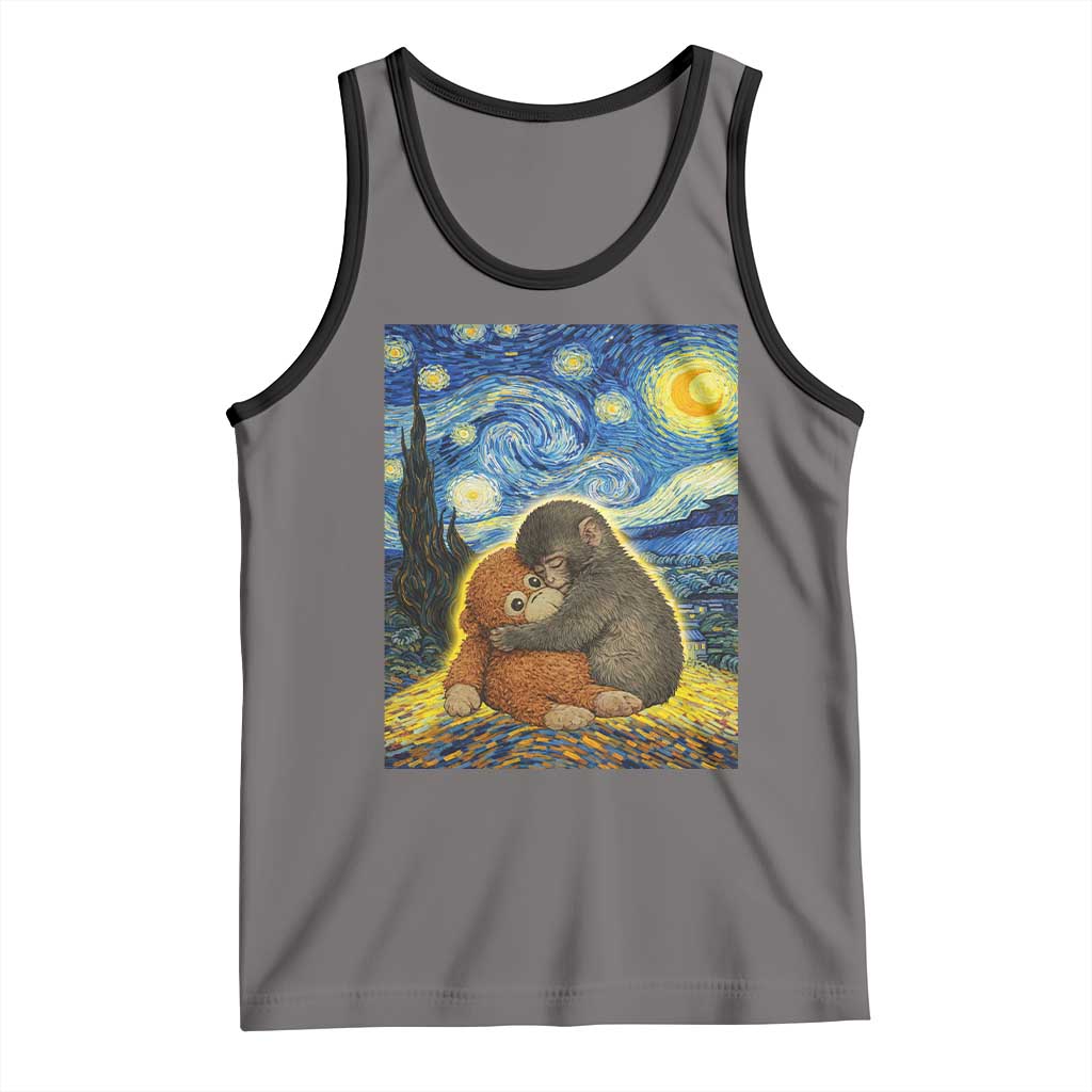 Punch Monkey Starry Night Viral Trend Tank Top TS14 Deep Heather Black Print Your Wear