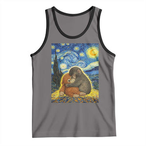 Punch Monkey Starry Night Viral Trend Tank Top TS14 Deep Heather Black Print Your Wear