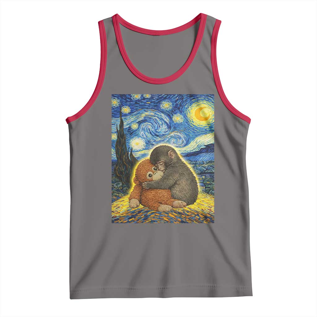 Punch Monkey Starry Night Viral Trend Tank Top TS14 Deep Heather Red Print Your Wear