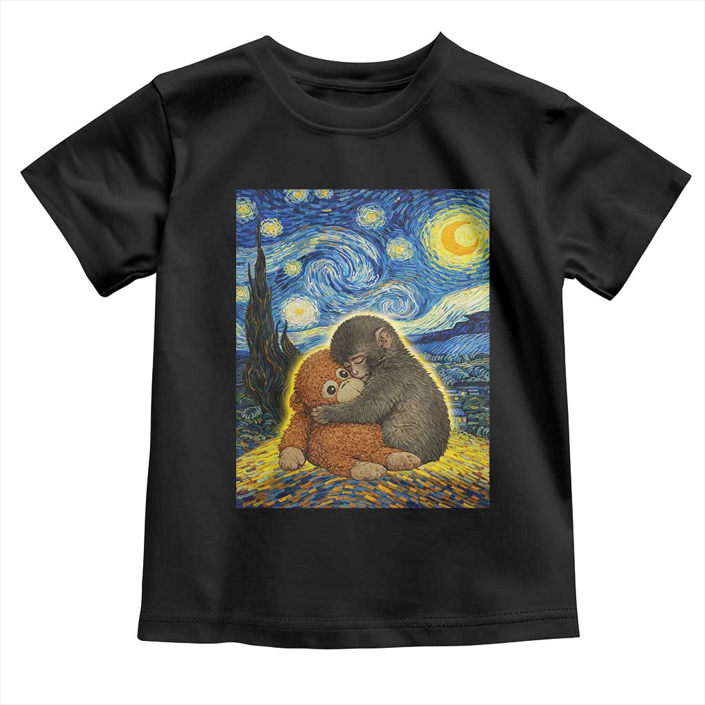 Punch Monkey Starry Night Viral Trend Toddler T Shirt TS14 Black Print Your Wear