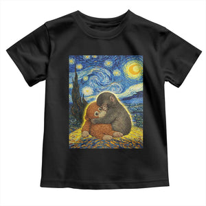 Punch Monkey Starry Night Viral Trend Toddler T Shirt TS14 Black Print Your Wear