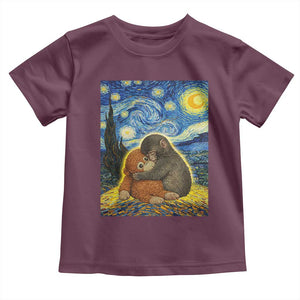 Punch Monkey Starry Night Viral Trend Toddler T Shirt TS14 Maroon Print Your Wear