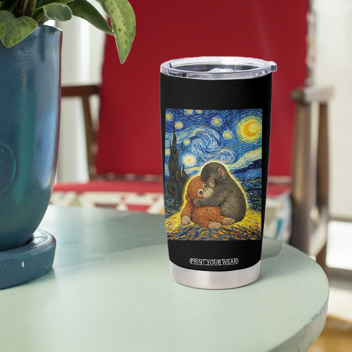 Punch Monkey Starry Night Viral Trend Tumbler Cup TS14 Print Your Wear