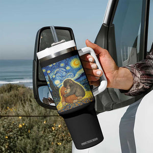 Punch Monkey Starry Night Viral Trend Tumbler With Handle TS14 Print Your Wear