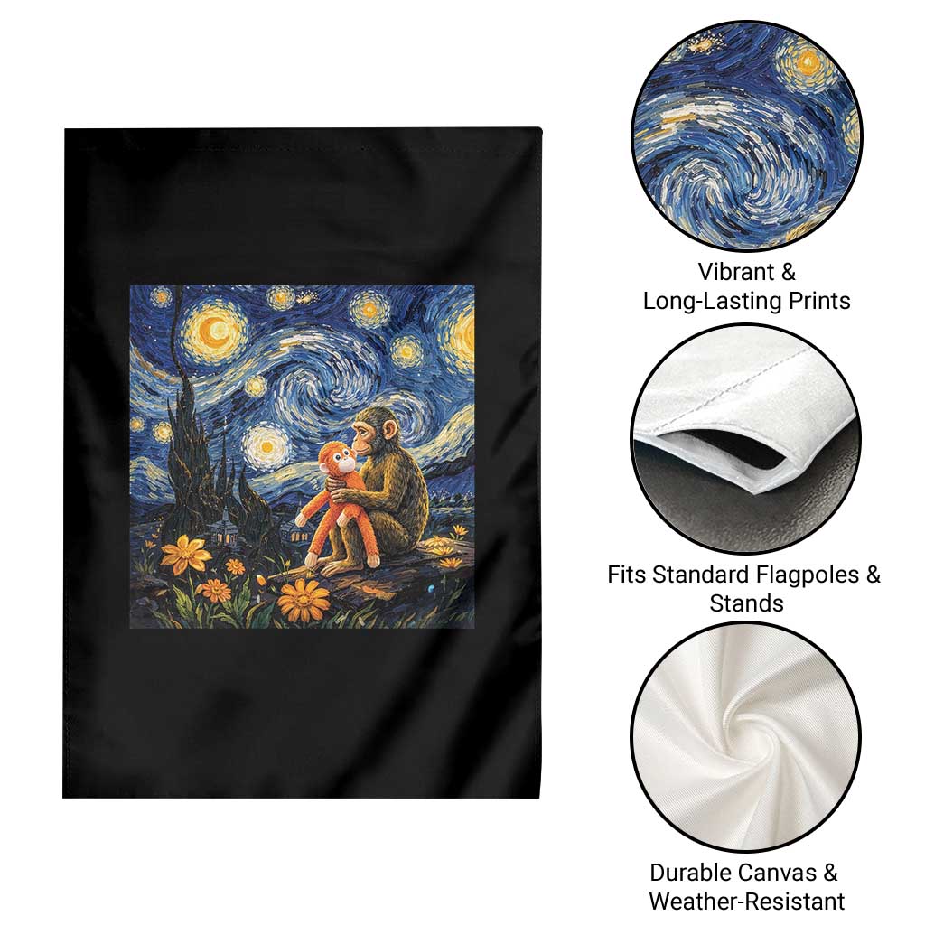 Baby Monkey Punch Starry Night Viral Trend Garden Flag TS14 Print Your Wear