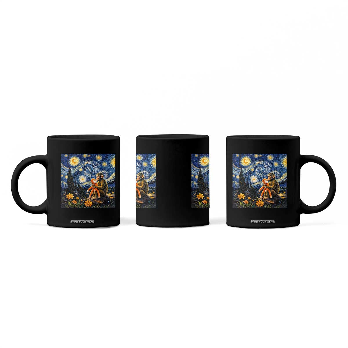 Baby Monkey Punch Starry Night Viral Trend Coffee Mug TS14 Print Your Wear