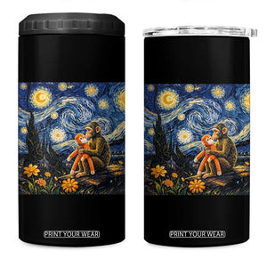 Baby Monkey Punch Starry Night Viral Trend 4 in 1 Can Cooler Tumbler TS14 One Size: 16 oz Black Print Your Wear