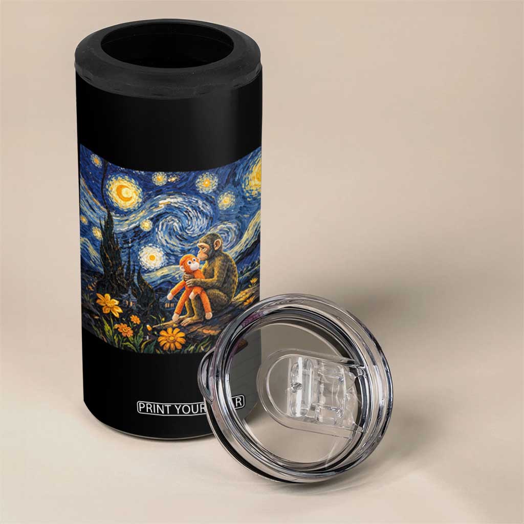 Baby Monkey Punch Starry Night Viral Trend 4 in 1 Can Cooler Tumbler TS14 Print Your Wear