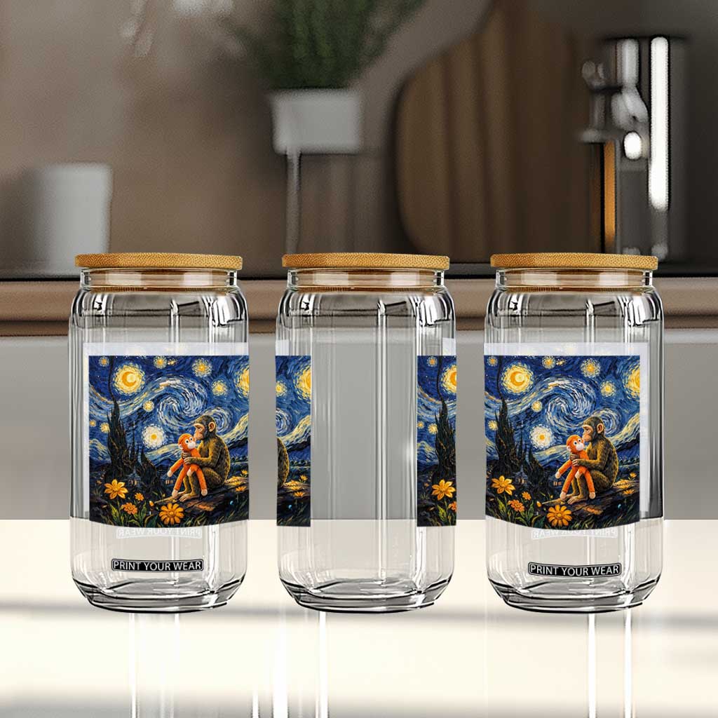 Baby Monkey Punch Starry Night Viral Trend Glass Can TS14 Print Your Wear